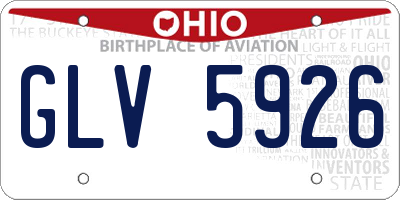OH license plate GLV5926
