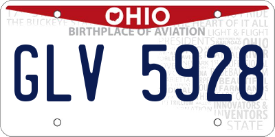 OH license plate GLV5928