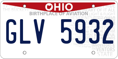 OH license plate GLV5932