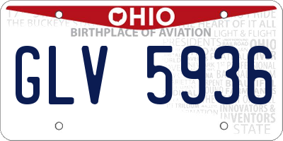 OH license plate GLV5936