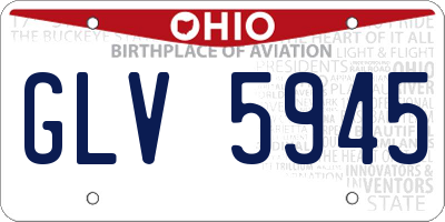 OH license plate GLV5945