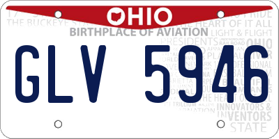 OH license plate GLV5946
