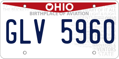 OH license plate GLV5960