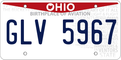 OH license plate GLV5967
