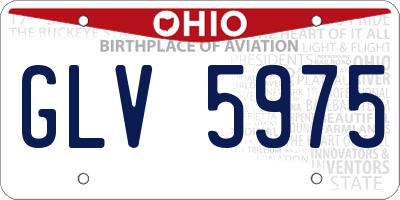 OH license plate GLV5975