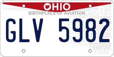 OH license plate GLV5982