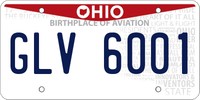 OH license plate GLV6001