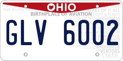 OH license plate GLV6002