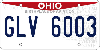 OH license plate GLV6003