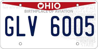 OH license plate GLV6005