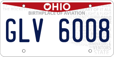 OH license plate GLV6008