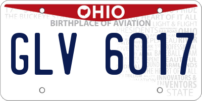 OH license plate GLV6017