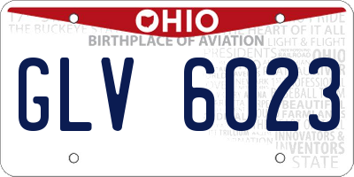 OH license plate GLV6023