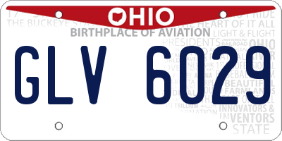 OH license plate GLV6029