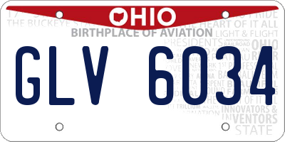 OH license plate GLV6034