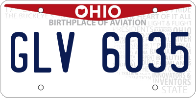 OH license plate GLV6035