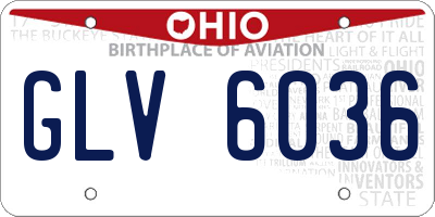 OH license plate GLV6036
