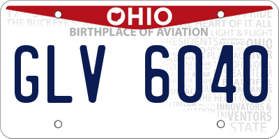 OH license plate GLV6040