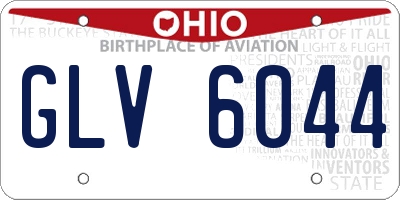 OH license plate GLV6044