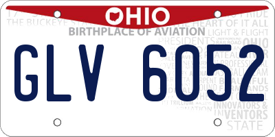 OH license plate GLV6052