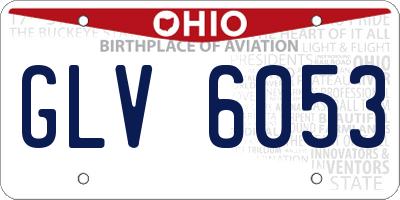 OH license plate GLV6053