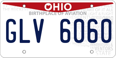 OH license plate GLV6060