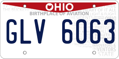 OH license plate GLV6063