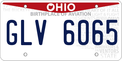 OH license plate GLV6065