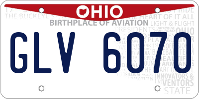 OH license plate GLV6070