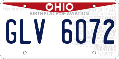 OH license plate GLV6072