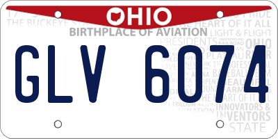 OH license plate GLV6074
