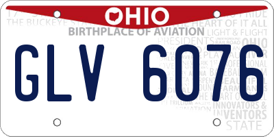 OH license plate GLV6076
