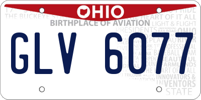 OH license plate GLV6077