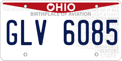 OH license plate GLV6085