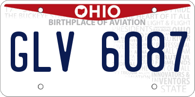 OH license plate GLV6087