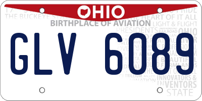 OH license plate GLV6089