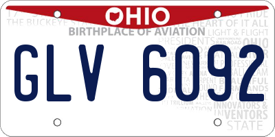 OH license plate GLV6092