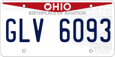 OH license plate GLV6093