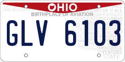 OH license plate GLV6103