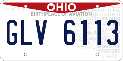 OH license plate GLV6113