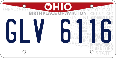 OH license plate GLV6116