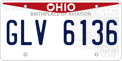 OH license plate GLV6136
