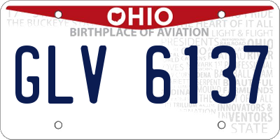 OH license plate GLV6137