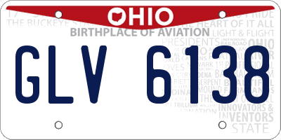 OH license plate GLV6138
