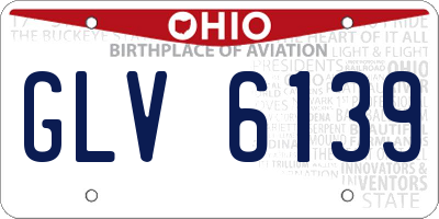 OH license plate GLV6139