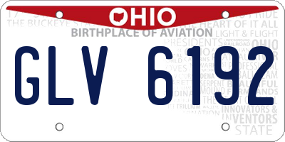 OH license plate GLV6192