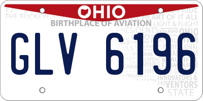 OH license plate GLV6196