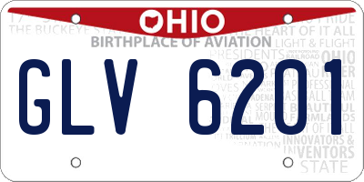 OH license plate GLV6201