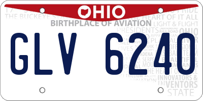 OH license plate GLV6240