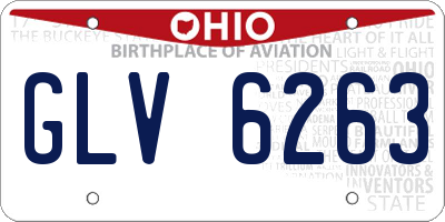 OH license plate GLV6263